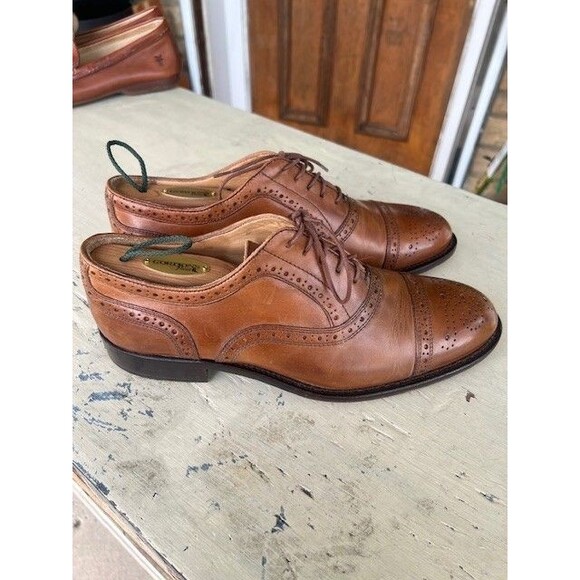 Mercanti Florenti Chestnut Brown Leather Wing Tip Dress Shoes Mn’s Sz 8.5M main image 8